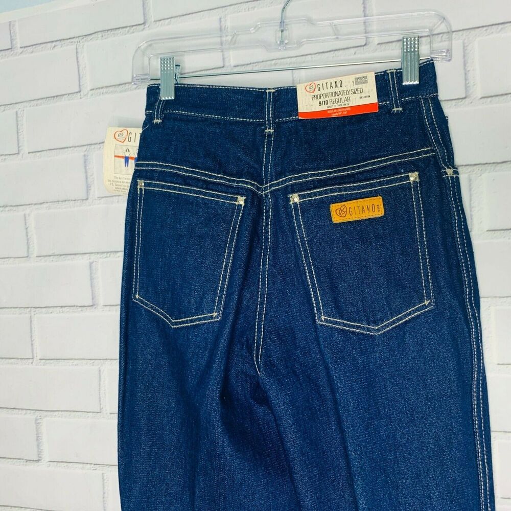 NWT vintage 80s Gitano jeans high rise waist dark wash tapered leg 9 10 juniors - Picture 6 of 12